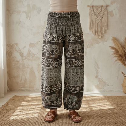 Thai Haremsbukser High-Cut Elephant Olive