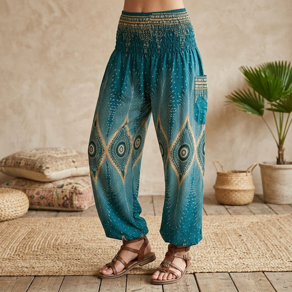 Thai Haremsbukser High-Cut Turquoise Eye