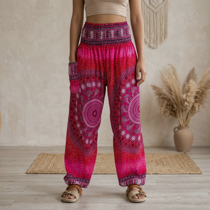 Thai Haremsbukser High-Cut Tribal Pink
