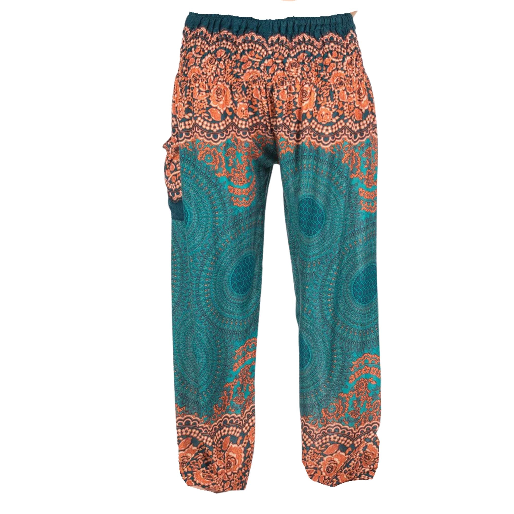 Thai Haremsbukser High-Cut Turquoise