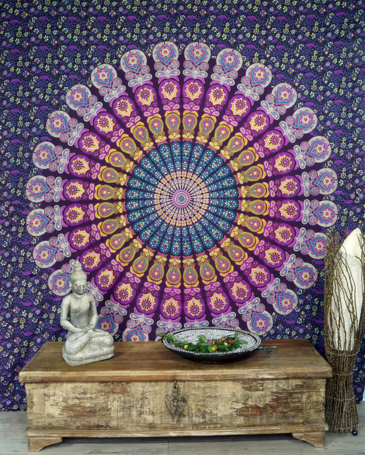 Mandala Tæppe Lilla