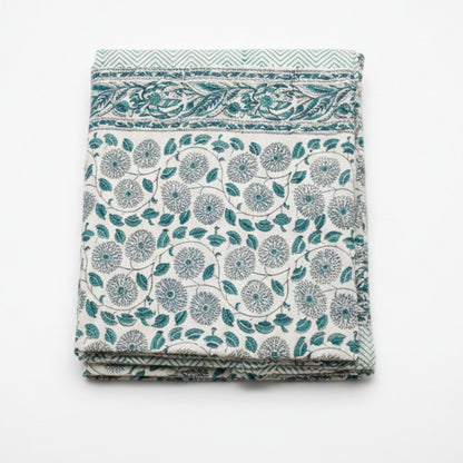 Blockprint Dug Mint Grøn