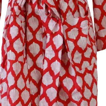 Kimono Blockprint Red Leaves