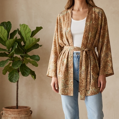 Avani Kimono Floral Brown