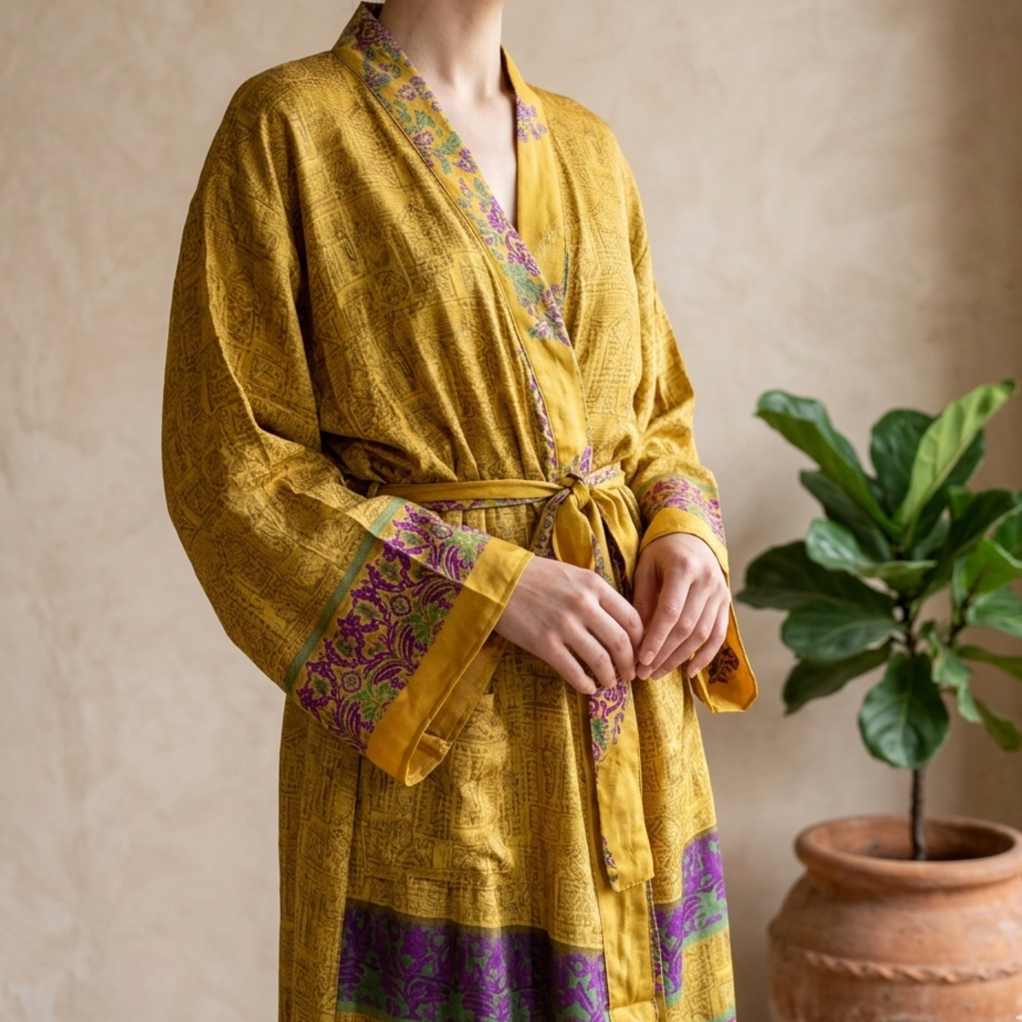 Leela Lang Kimono Yellow