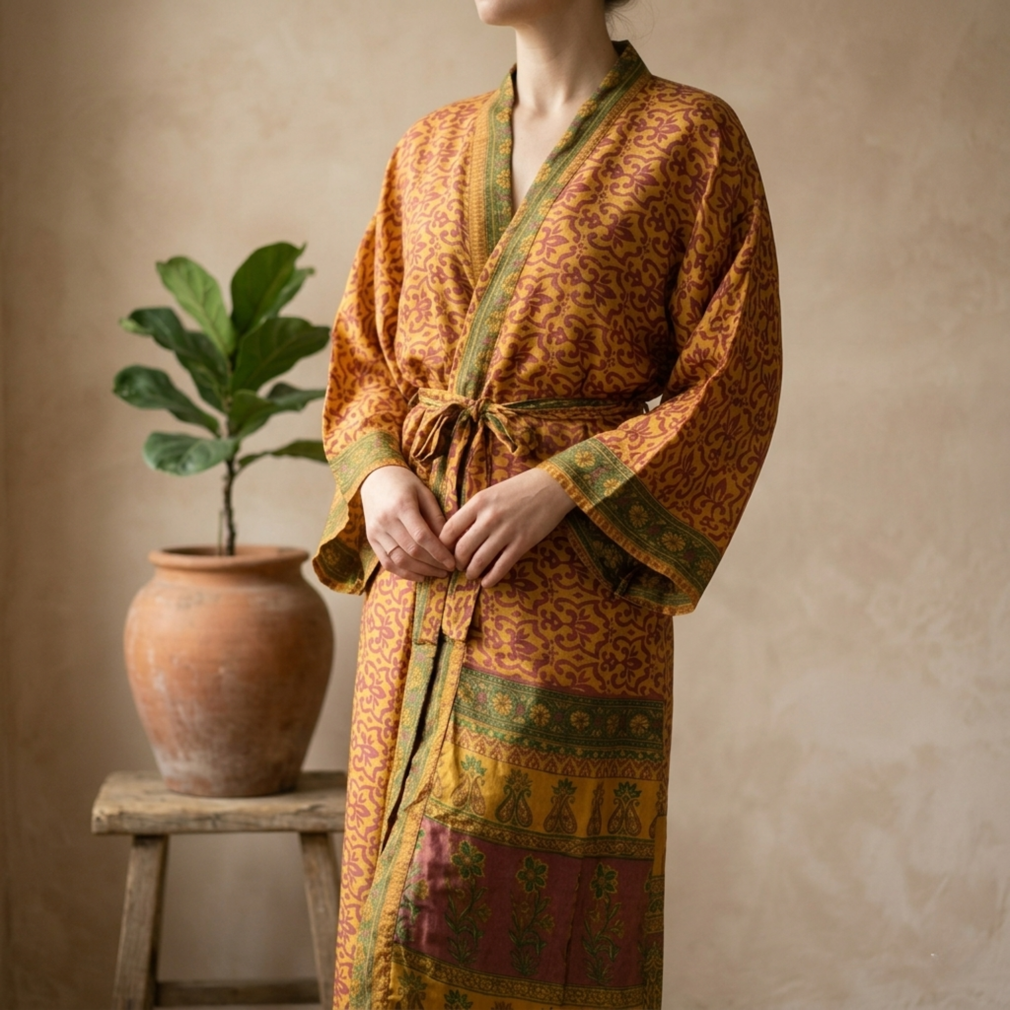 Leela Lang Kimono Burnt Orange