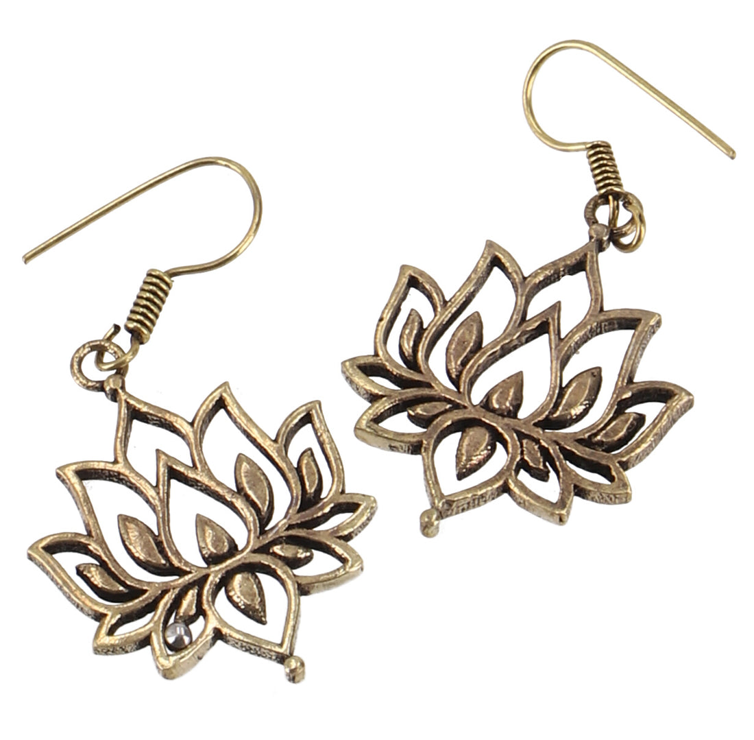 Lotus Øreringe Messing