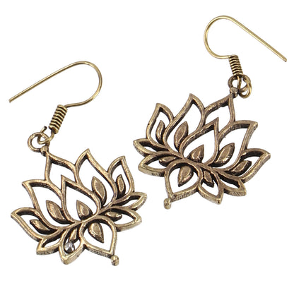 Lotus Øreringe Messing