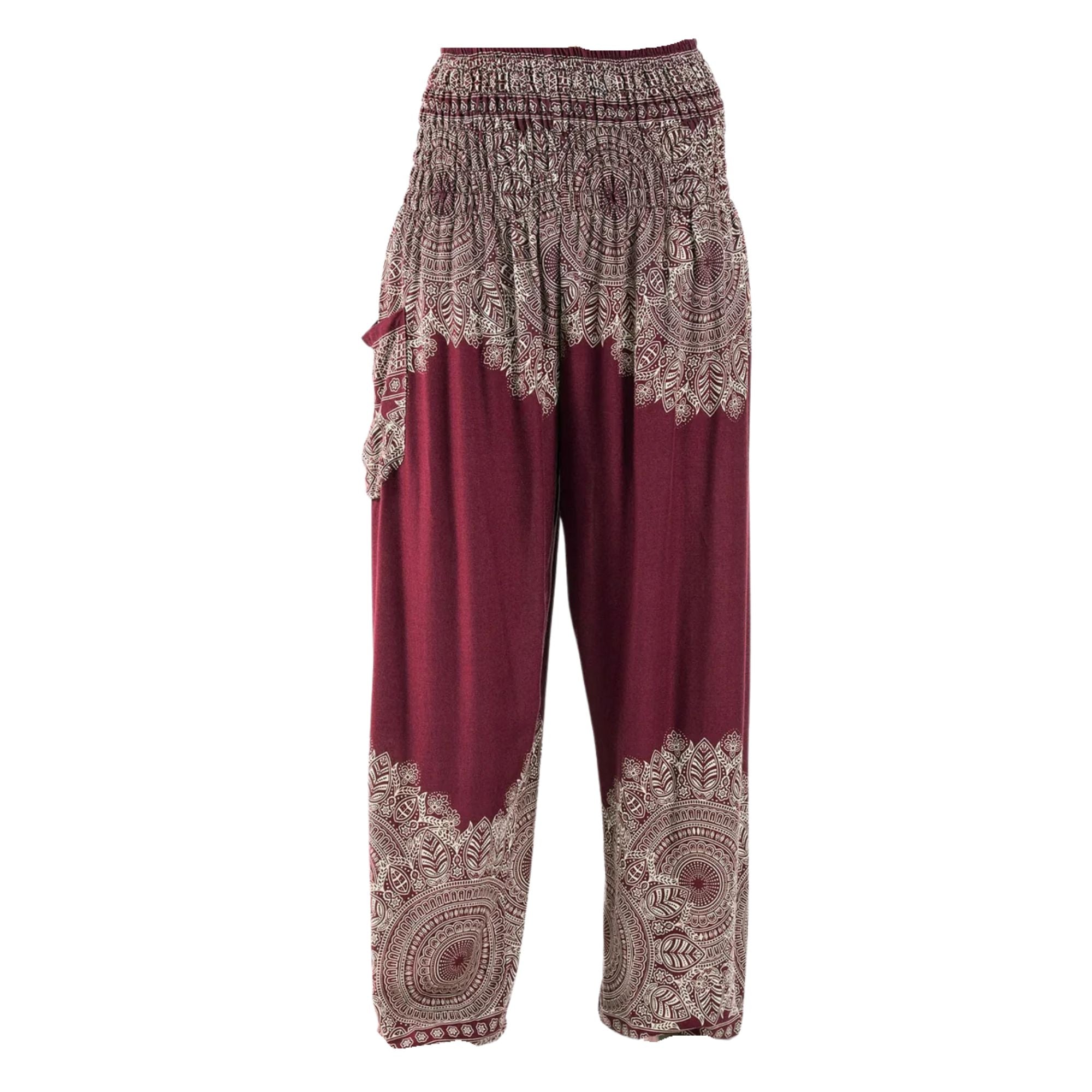 Thai Haremsbukser High-Cut Maroon
