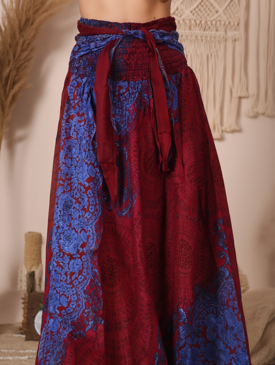 Mandala Maxi Nederdel Burgundy