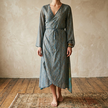 Mandara Wrap Kjole Blue n&