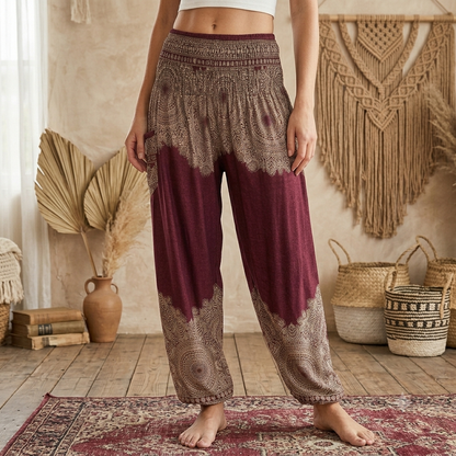 Thai Haremsbukser High-Cut Maroon
