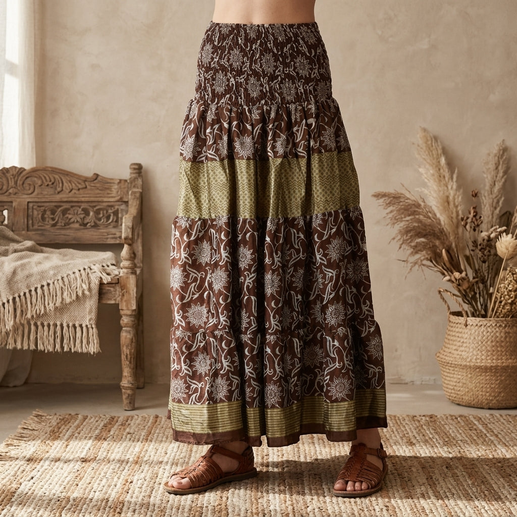 Maxi Nederdel Brown