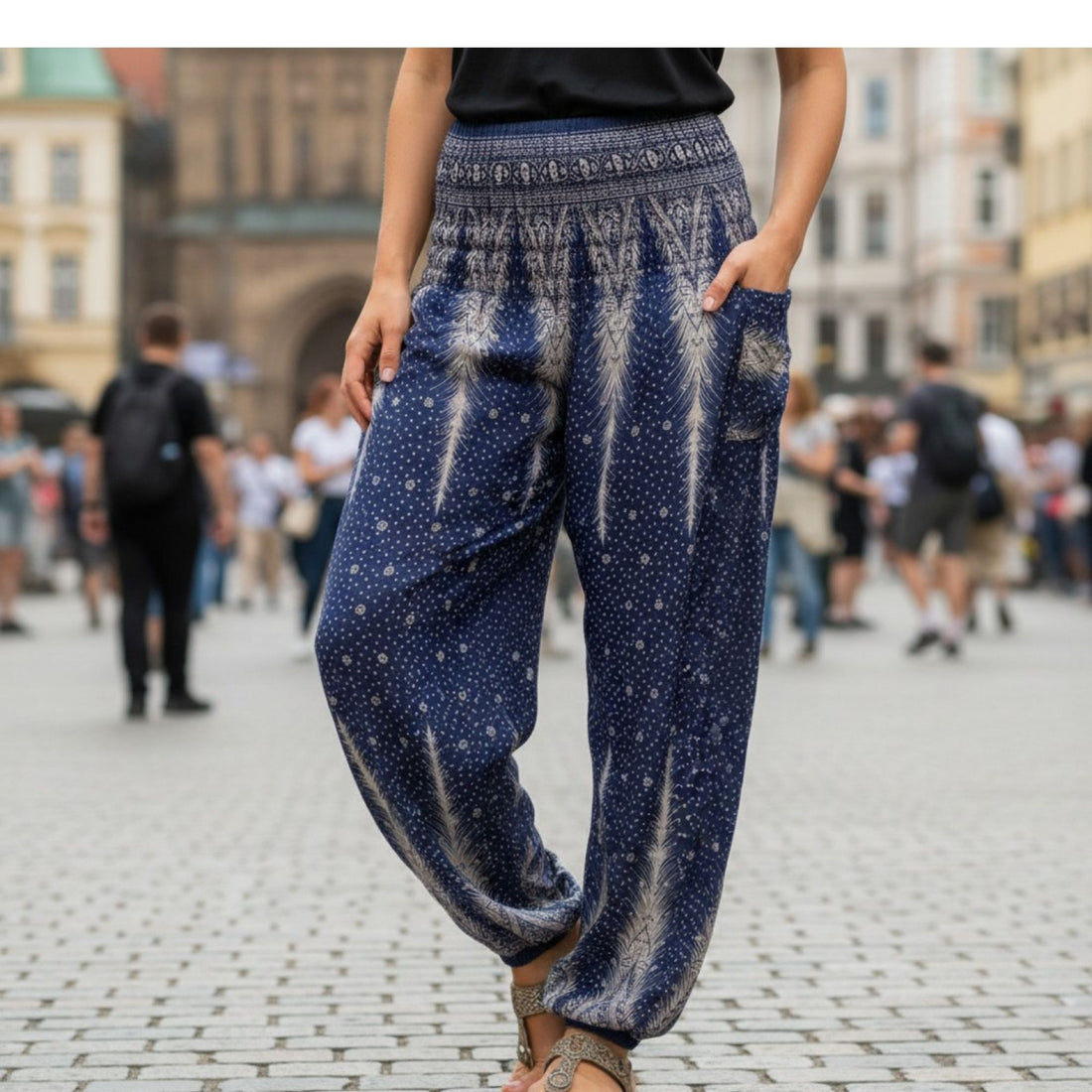Thai Haremsbukser High-Cut Dark Blue