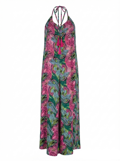 Nisha Halterneck Buksedragt - Paisley Pink