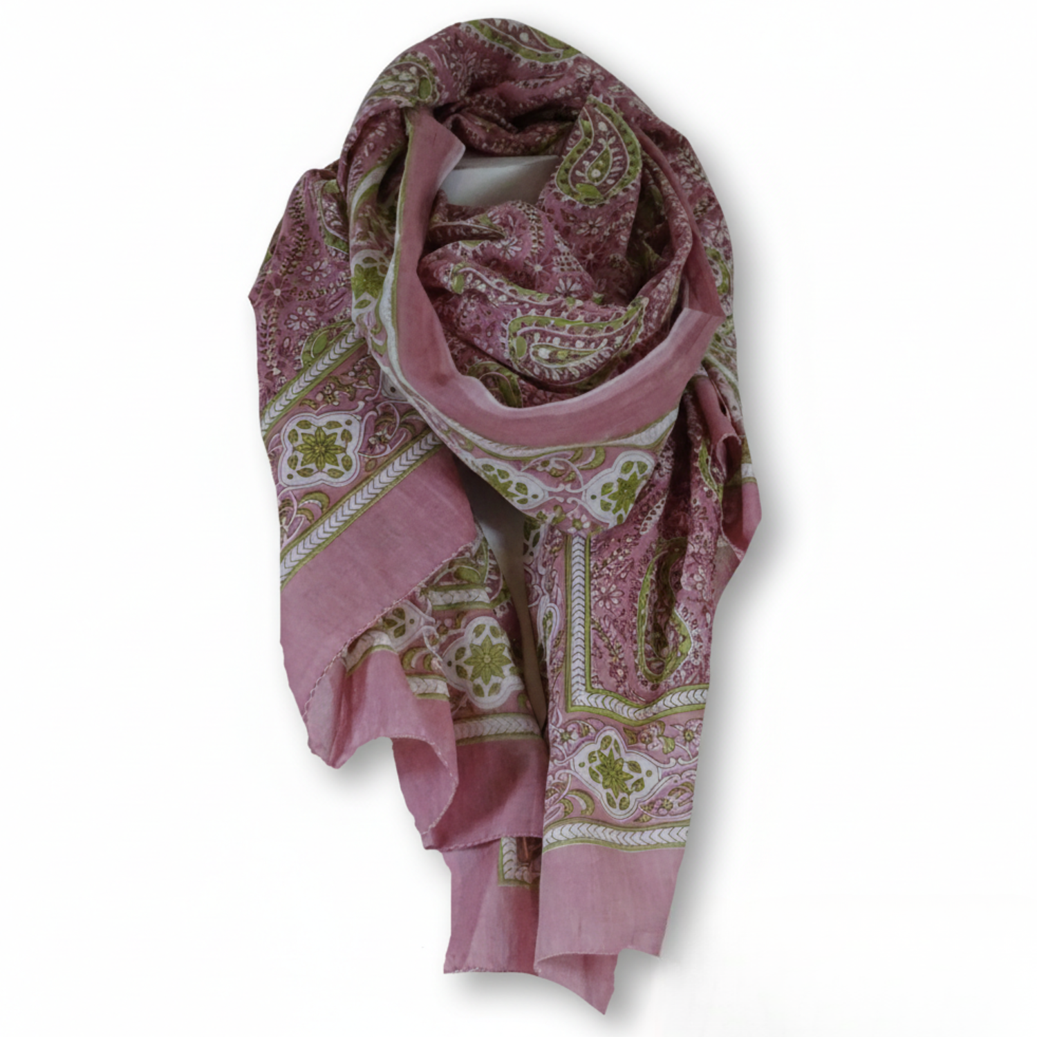 Blockprint Sarong Paisley Rose