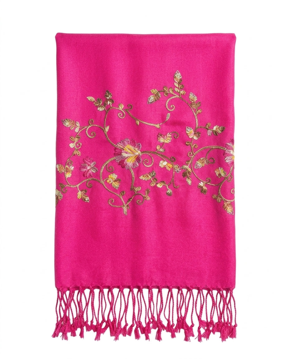 Nepal Pashmina Pink Flowers