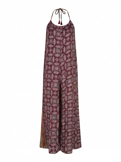 Nisha Halterneck Buksedragt - Burgundy