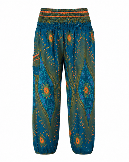 Thai Haremsbukser High-Cut Peacock Petrol