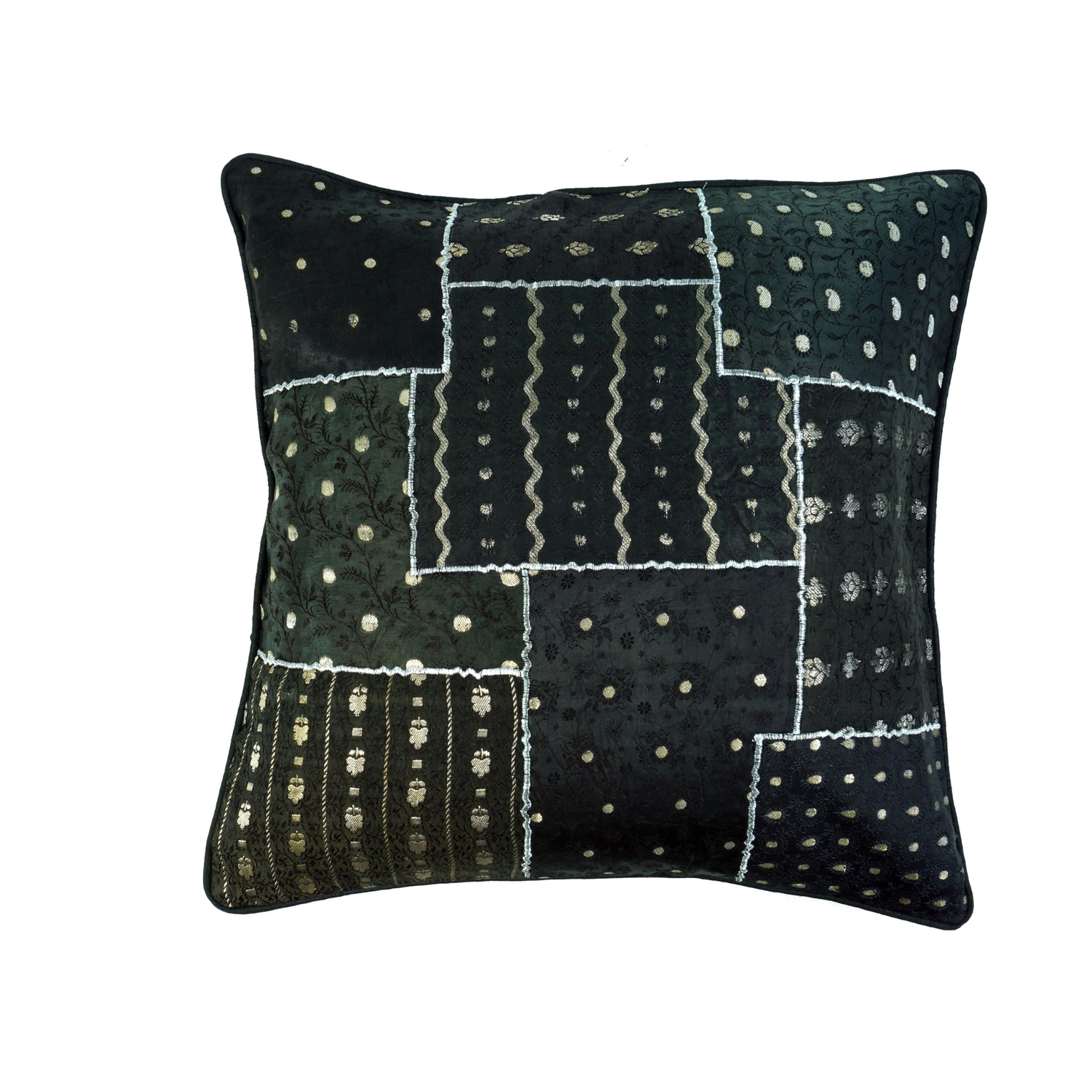 Sari patchwork pudebetræk - Sort