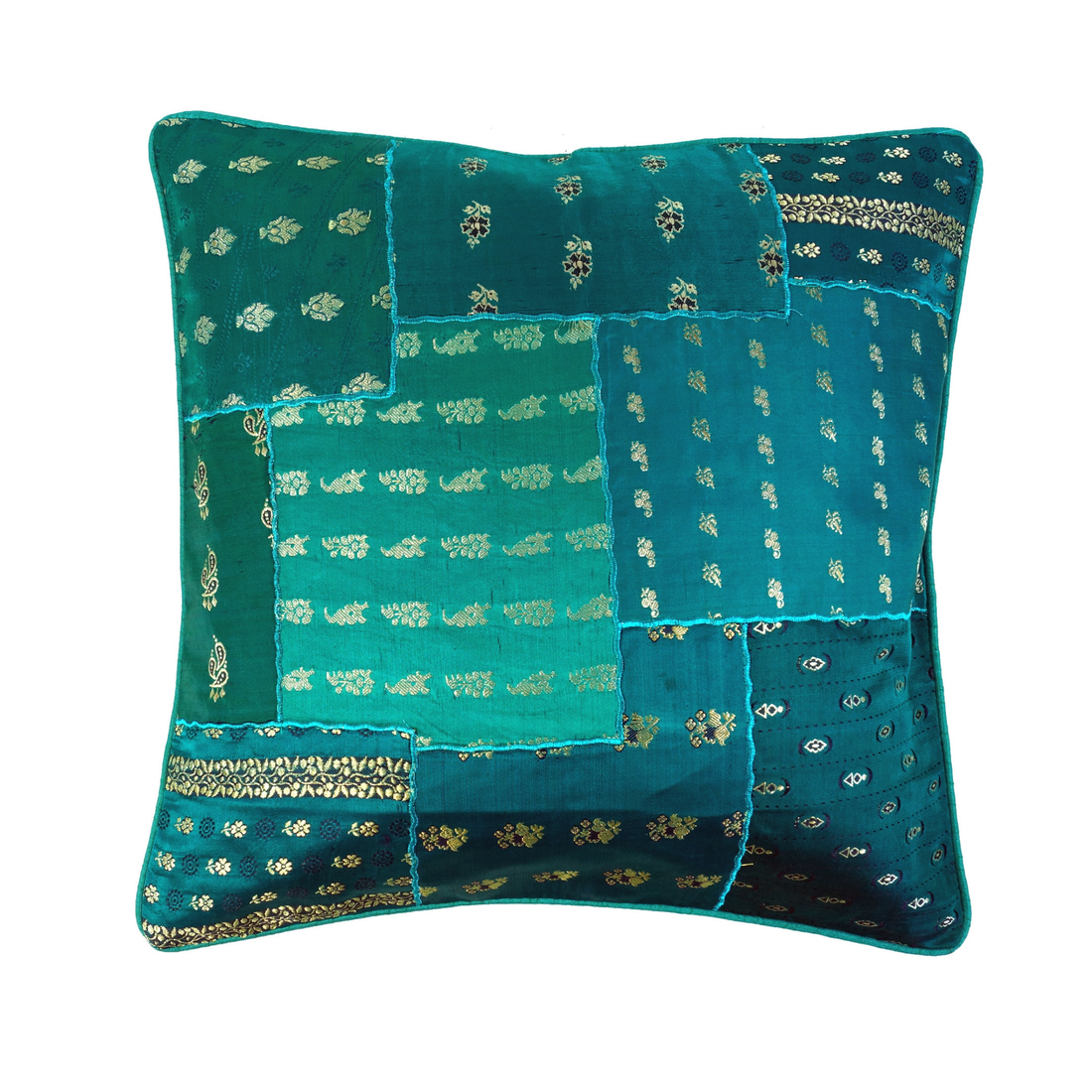 Sari patchwork pudebetræk - Turkis
