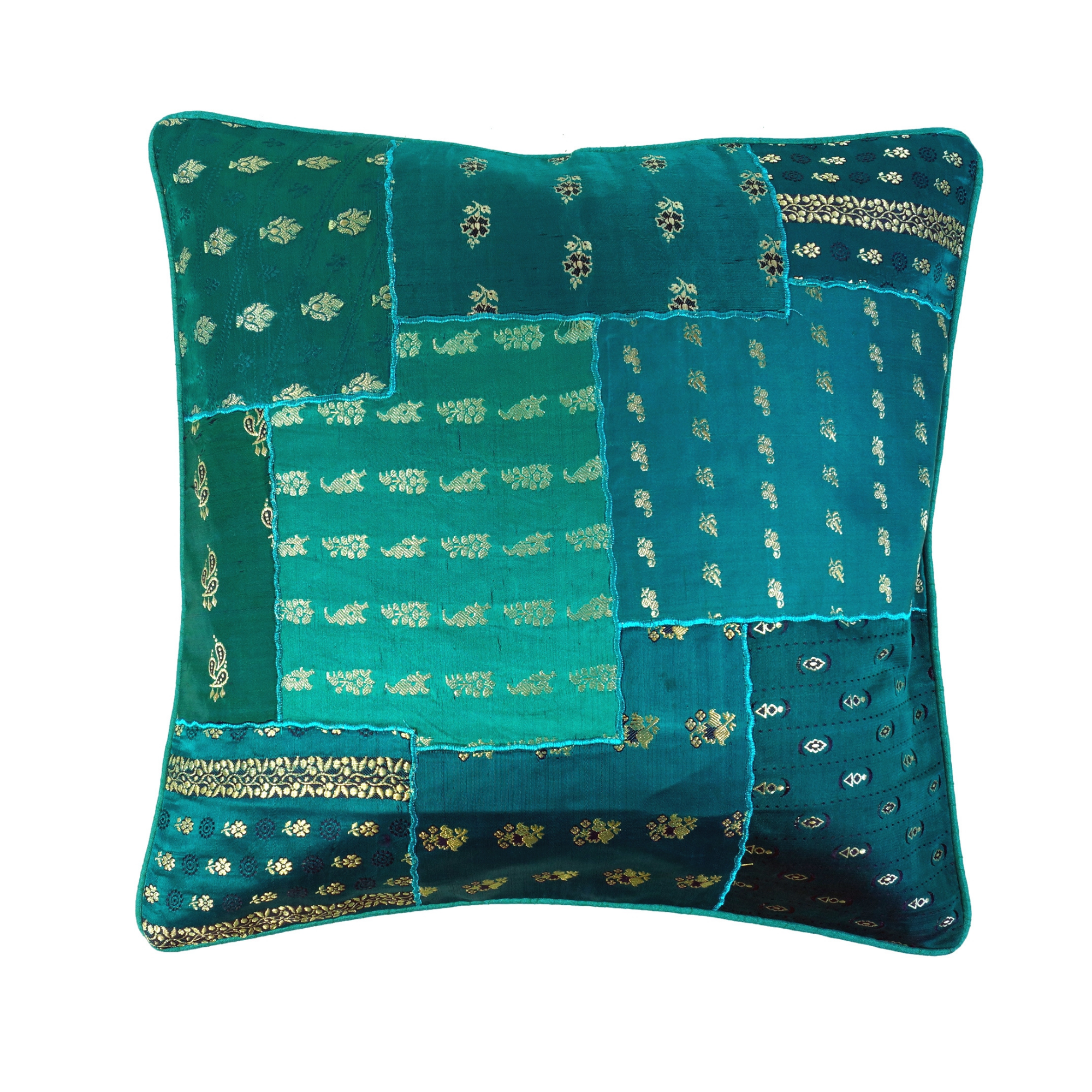 Sari patchwork pudebetræk - Turkis