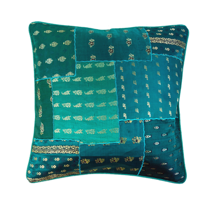 Sari patchwork pudebetræk - Turkis