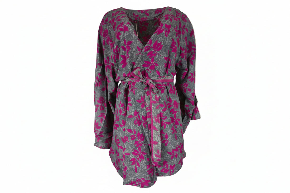 Avani Kimono Fuchsia Grey