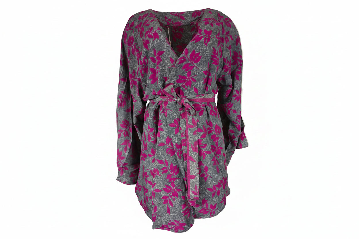 Avani Kimono Fuchsia Grey