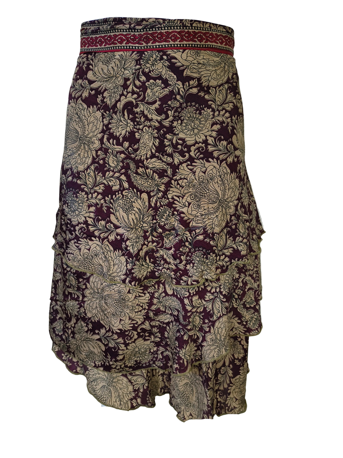 Slå om Nederdel Kort - Burgundy Beige