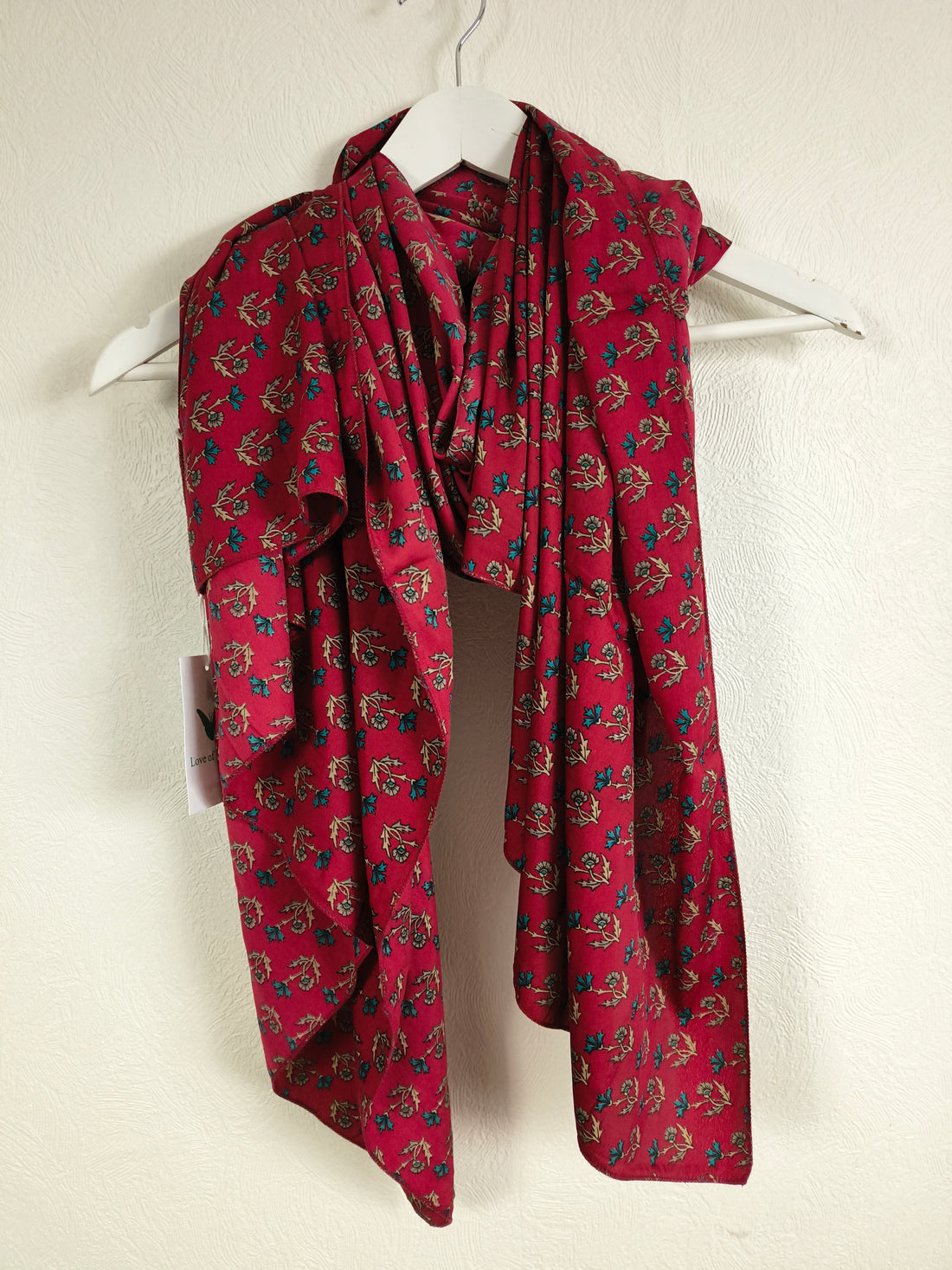 Meera Silketørklæde Floral Red