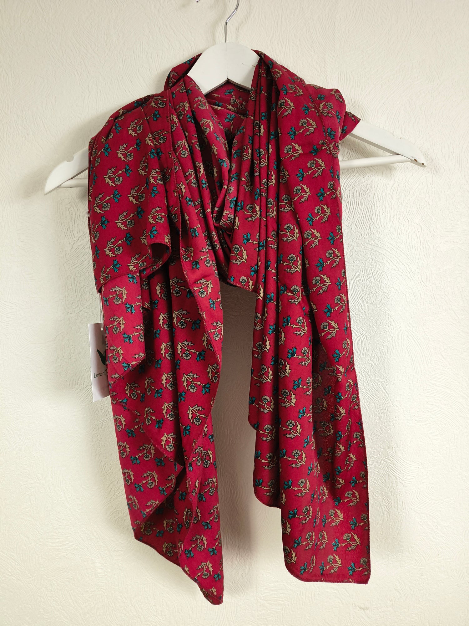 Meera Silketørklæde Floral Red