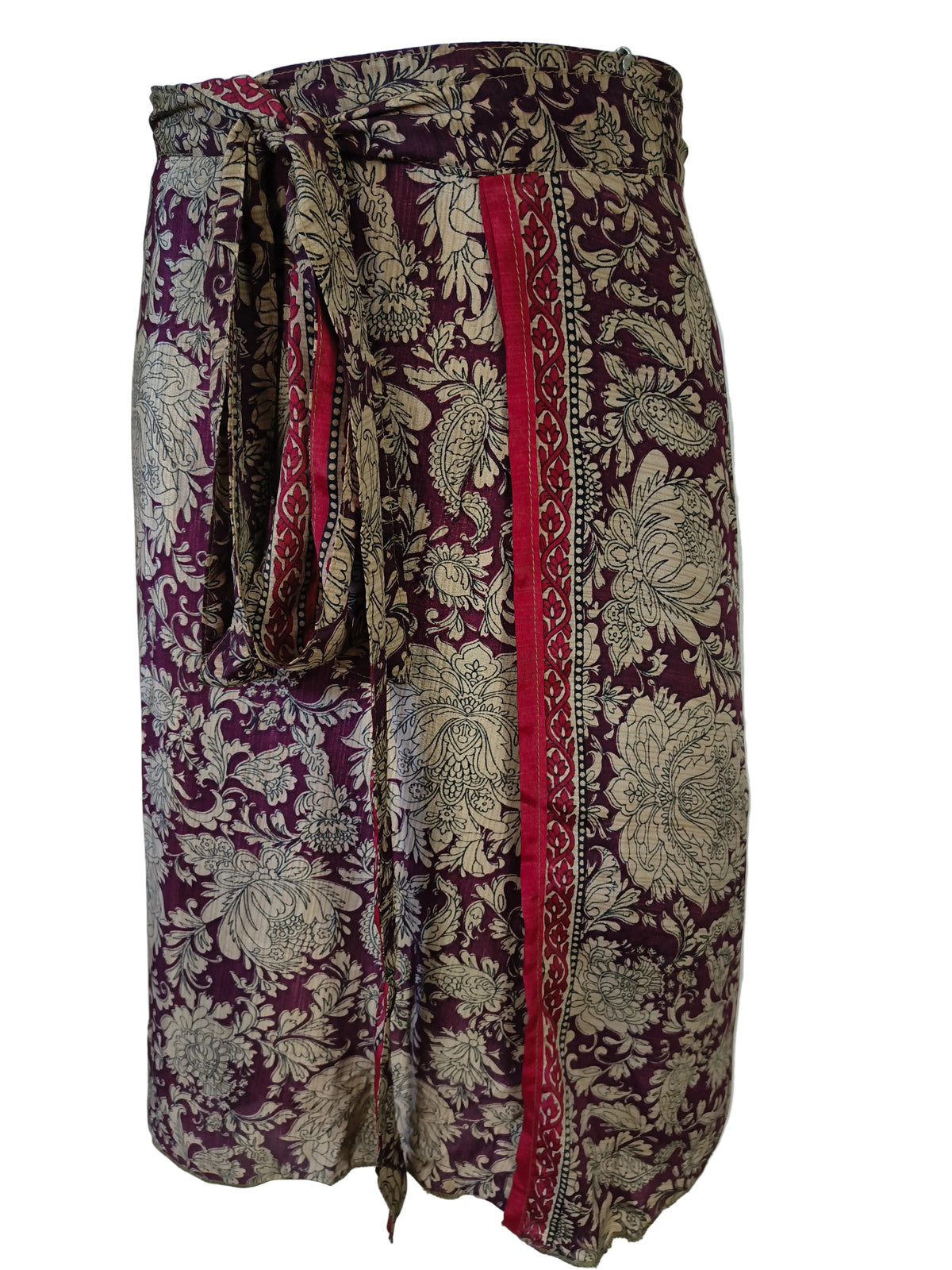 Slå om Nederdel Kort - Burgundy Beige