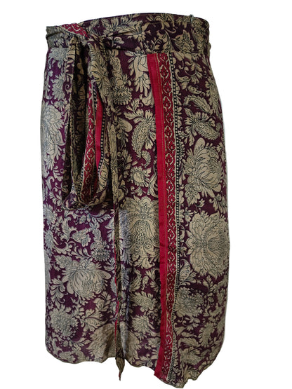 Slå om Nederdel Kort - Burgundy Beige