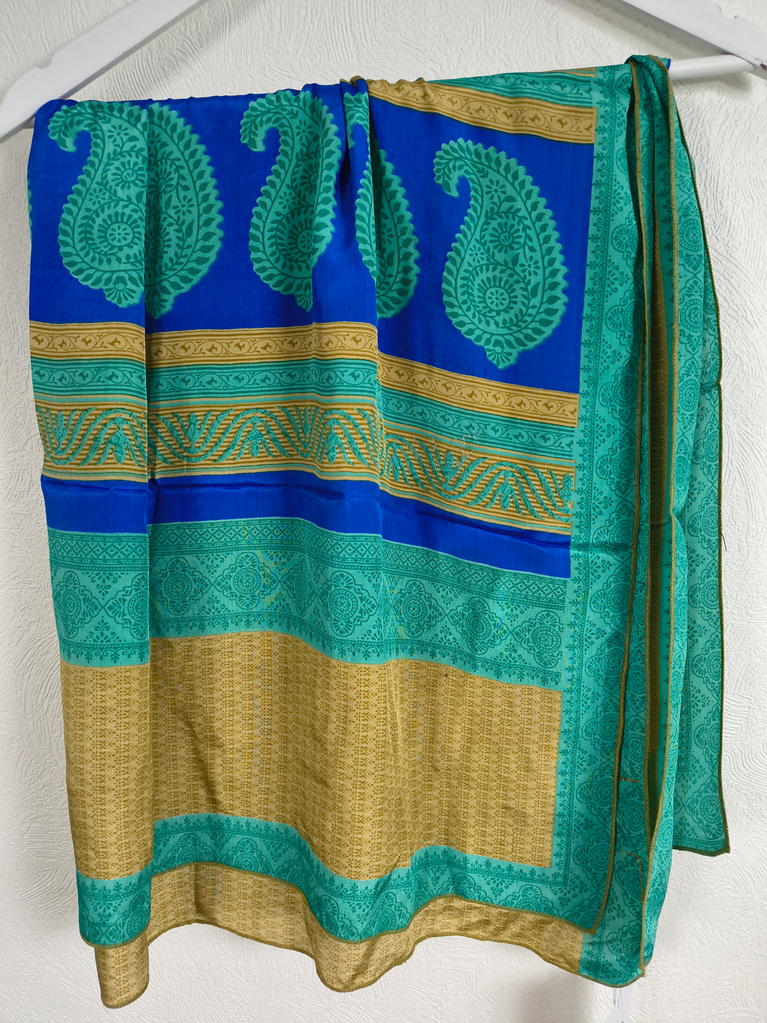 Meera Silketørklæde Turquoise Beige