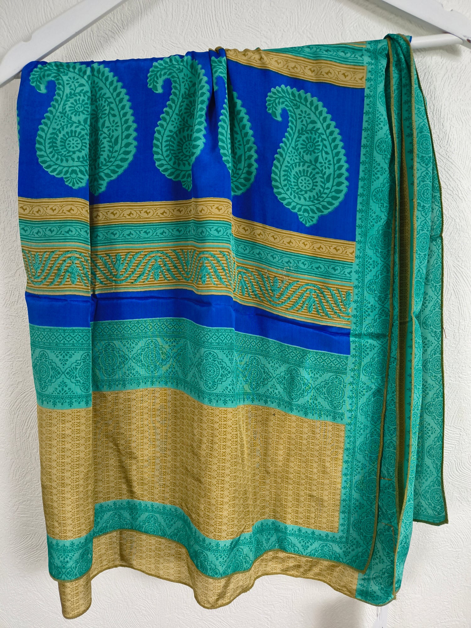 Meera Silketørklæde Turquoise Beige