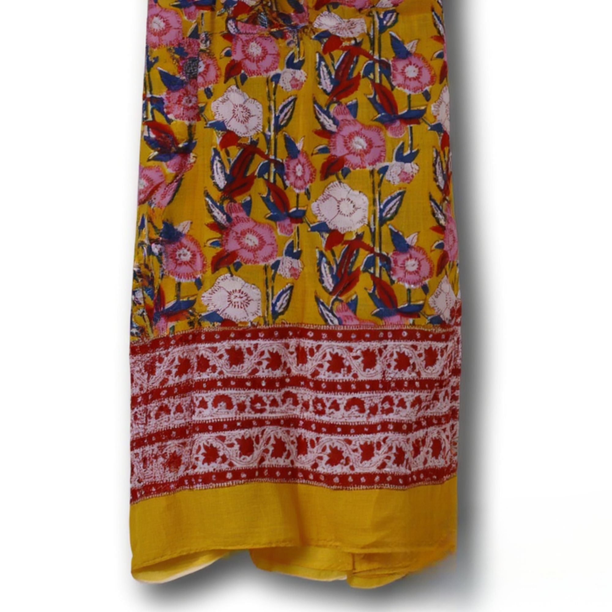Blockprint Sarong Curry Flowers