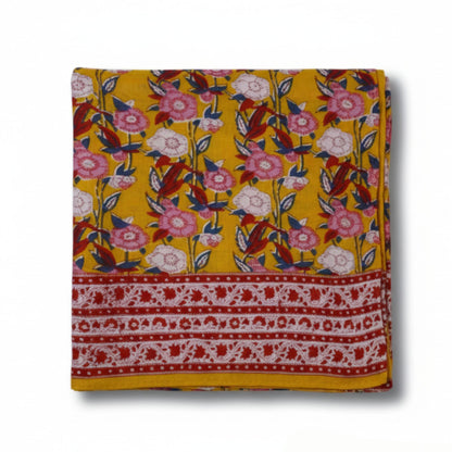 Blockprint Sarong Curry Flowers