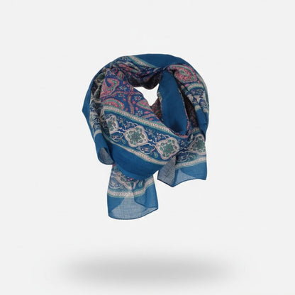 Blockprint Sarong Turquoise Rose